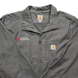 Carhartt Full Zip Work Jacket Gray L Regular Embroidered Logo